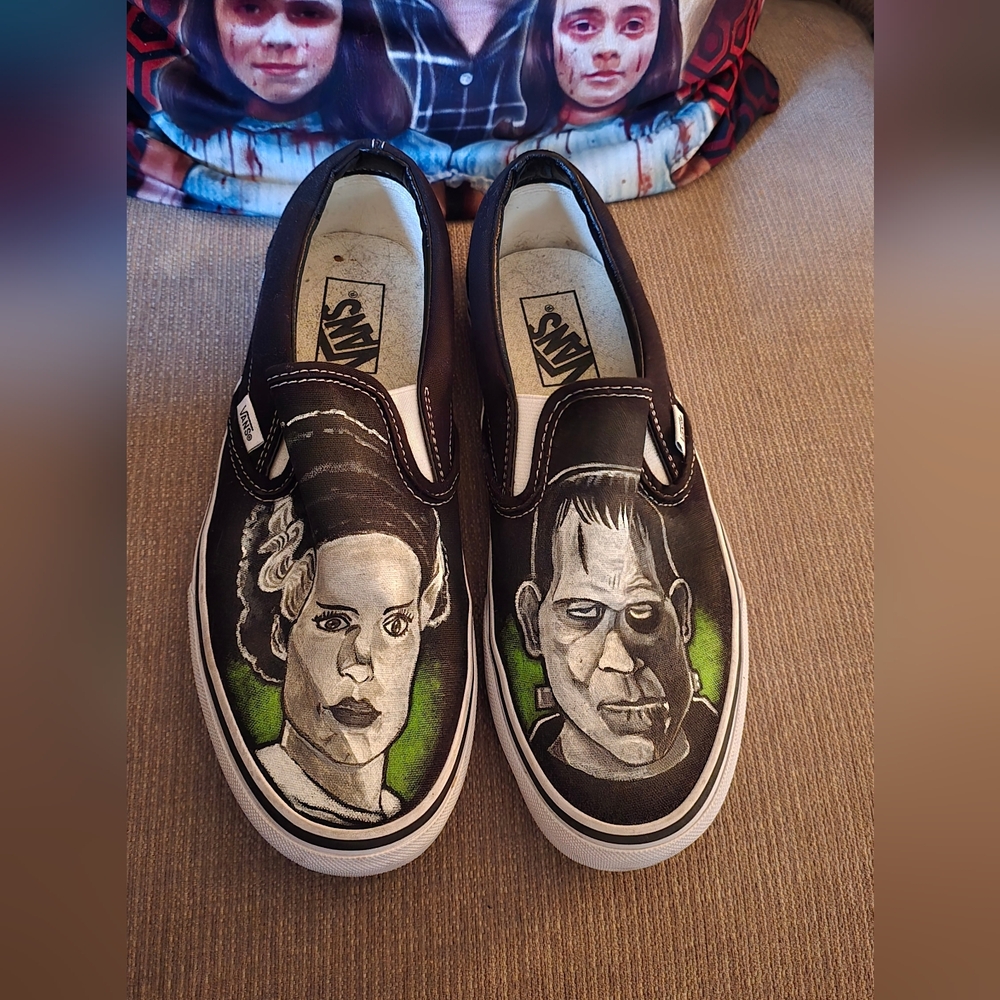 Vans Slip-On Shoes with Monster Design